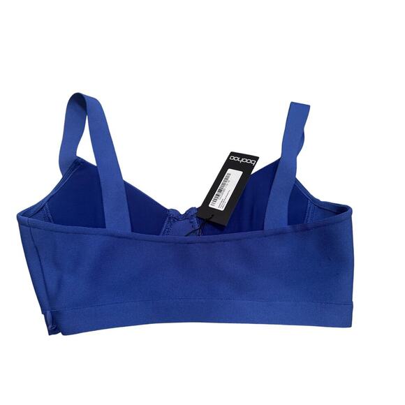 Boohoo  Premium Bandage Bralette Top Cobalt Blue Sports Bra Underwire Side Zip 6 - Picture 4 of 10
